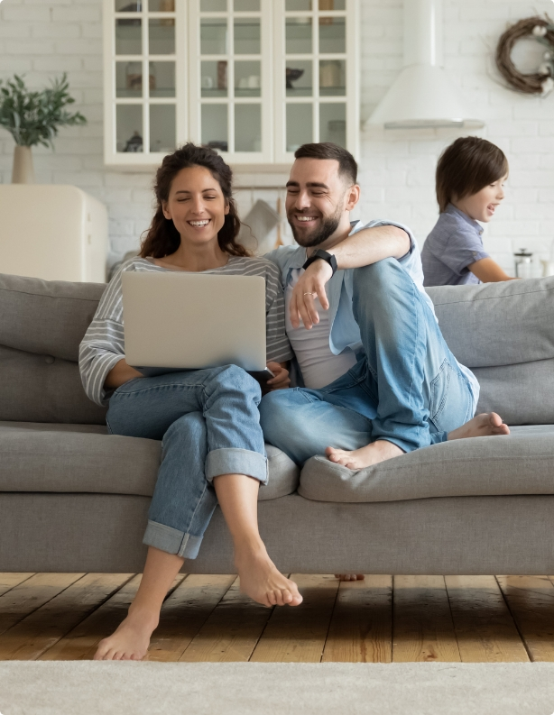 Family in their smart home